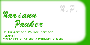 mariann pauker business card